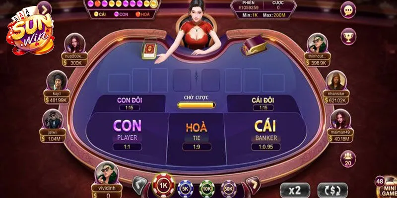 Điểm hấp dẫn có một không hai của Baccarat Kim Tài Sunwin