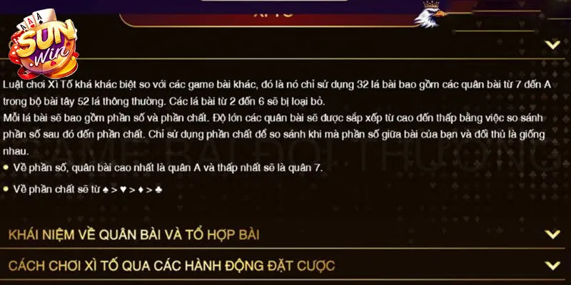 Luật chơi Xì Tố Sunwin chi tiết nhất